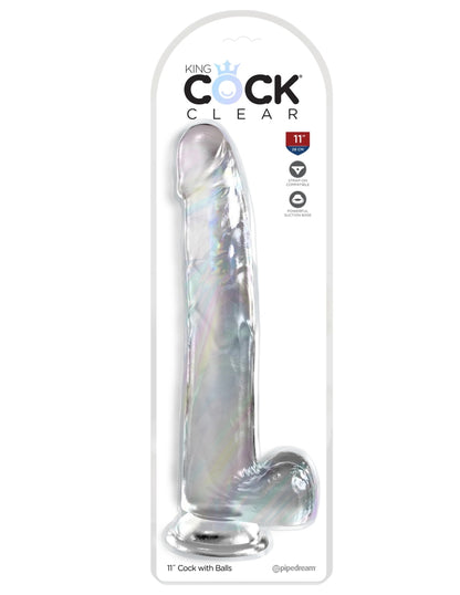 Clear Dildo - Cock with Balls by King Cock