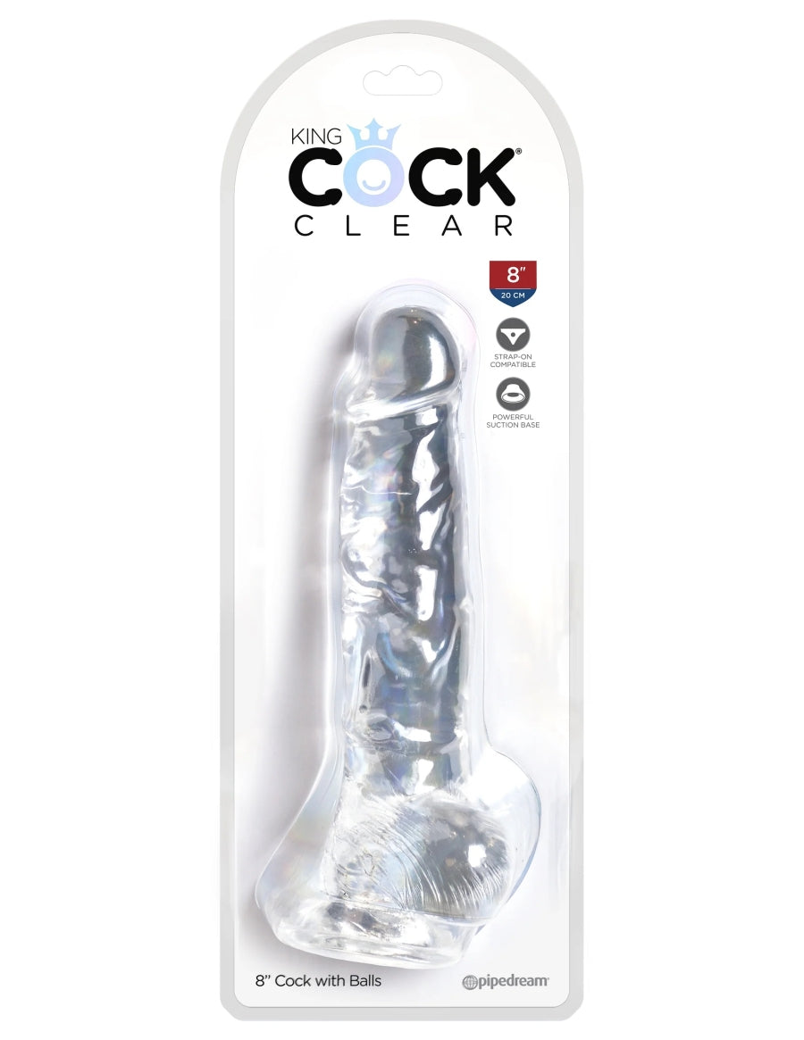 Clear Dildo - Cock with Balls by King Cock