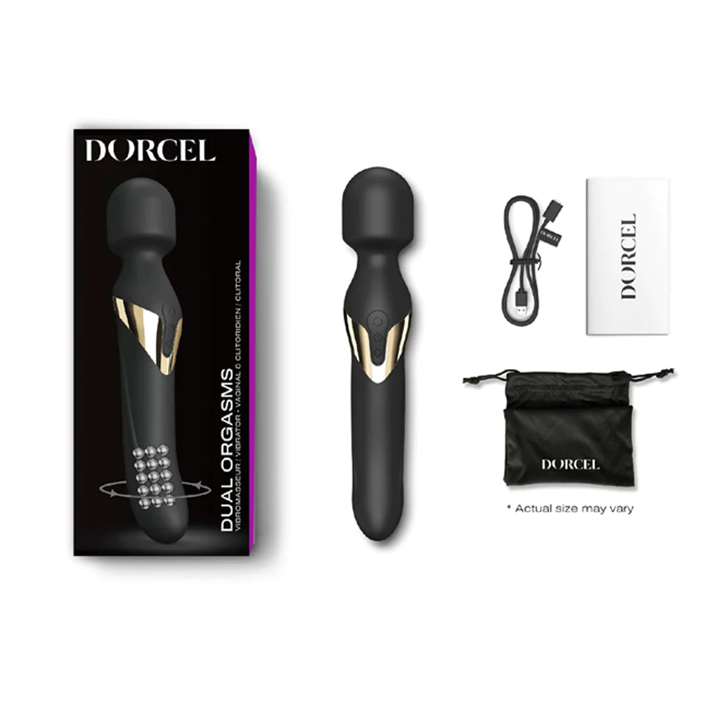 Dual Orgasms Gold Double Motor Wand Vibrator from Dorcel