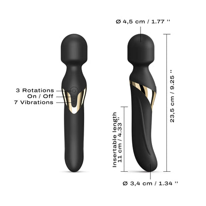Dual Orgasms Gold Double Motor Wand Vibrator from Dorcel