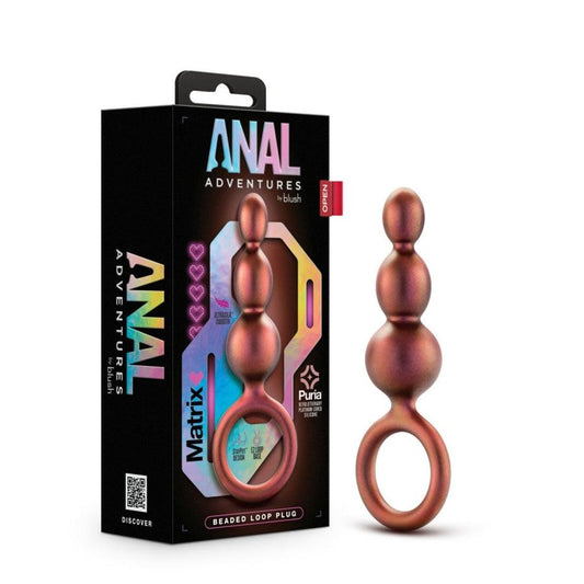 Anal Adventures Matrix - Beaded Loop Plug - Copper - Boink Adult Boutique www.boinkmuskoka.com Canada