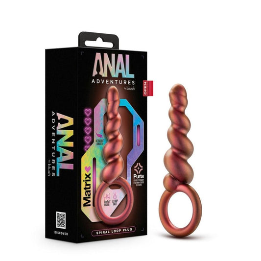 Anal Adventures Matrix - Spiral Loop Plug - Copper - Boink Adult Boutique www.boinkmuskoka.com Canada