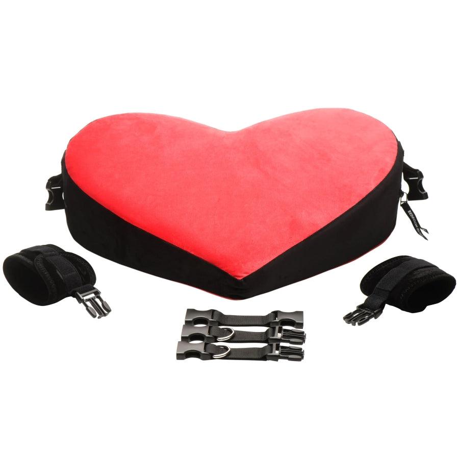 Bedroom Bliss - Bondage Love Pillow - Heart shaped Positional Aid with Cuff - Boink Adult Boutique www.boinkmuskoka.com Canada