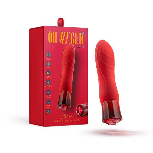 Desire Warming Vibrator - Ruby from Oh My Gem Vibrator by Blush - Rechargeable/Waterproof - Boink Adult Boutique www.boinkmuskoka.com Canada