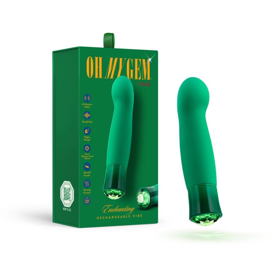 Enchanting Vibrator - Emerald G-Spot and Warming Vibe by Oh My Gem - Rechargeable/Waterproof - Boink Adult Boutique www.boinkmuskoka.com Canada