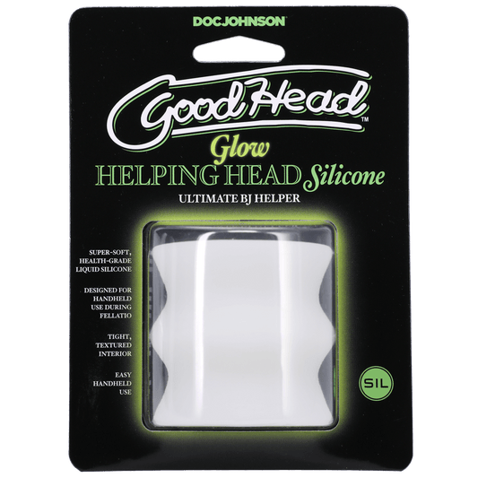 Glow Helping Head Silicone - Frost/Green Glow - Boink Adult Boutique www.boinkmuskoka.com Canada