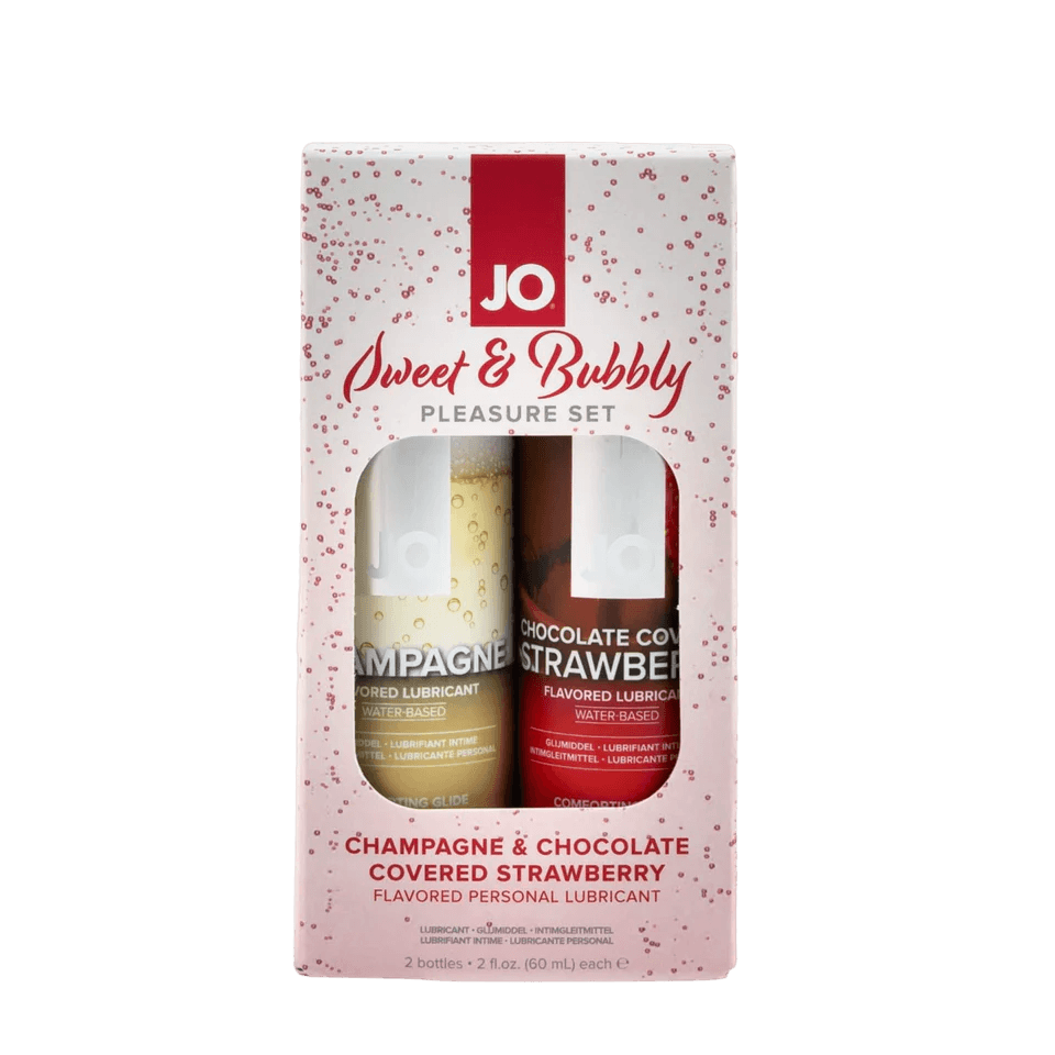 JO SWEET & BUBBLY Lubricant SET in CHAMPAGNE/Chocolate Covered Strawberries by SystemJO - Boink Adult Boutique www.boinkmuskoka.com Canada