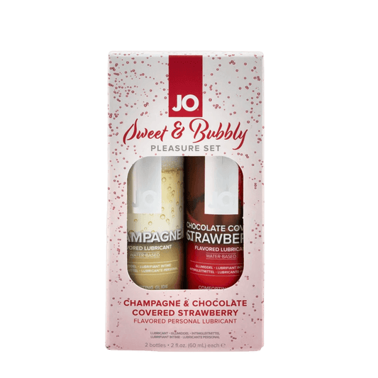 JO SWEET & BUBBLY Lubricant SET in CHAMPAGNE/Chocolate Covered Strawberries by SystemJO - Boink Adult Boutique www.boinkmuskoka.com Canada