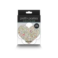 Pretty Pasties - Heart & Flower - Glow - 2 Pair - Boink Adult Boutique www.boinkmuskoka.com Canada