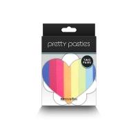Pretty Pasties - Pride Heart & Flower - Rainbow - 2 Pair - Boink Adult Boutique www.boinkmuskoka.com Canada