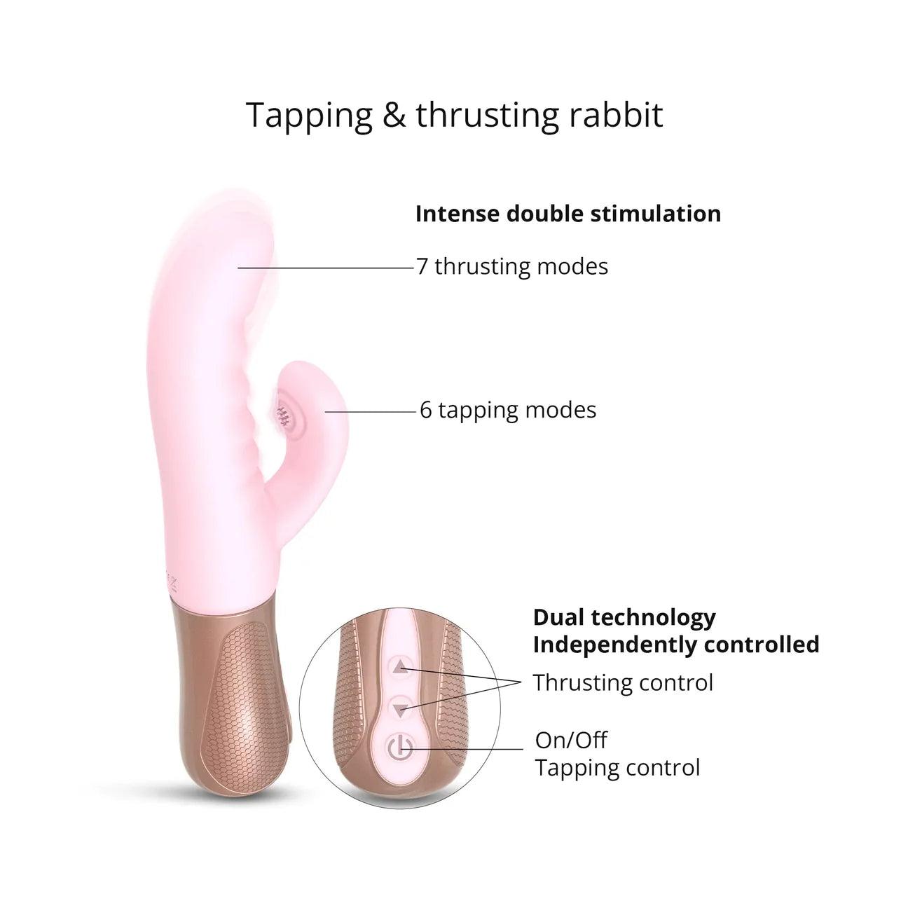Sassy Bunny - Thrusting/Tapping Rabbit Vibrator by LovetoLove - Boink Adult Boutique www.boinkmuskoka.com Canada