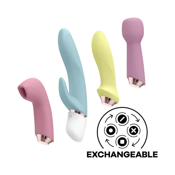 Marvelous Four Vibrator Set with Interchangeable Vibes - Rechargeable by SATISFYER