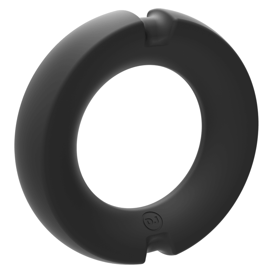 Silicone-Covered Metal Cock Ring - 45mm Black by Kink - Boink Adult Boutique www.boinkmuskoka.com Canada