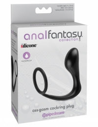 ANAL FANTASY COLLECTION: ASS-GASM COCKRING AND PLUG - BLACK - Boink Adult Boutique www.boinkmuskoka.com