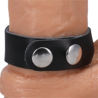 The Leather 3 Snap Cock Ring - Black - Boink Adult Boutique www.boinkmuskoka.com
