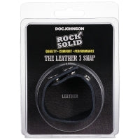 The Leather 3 Snap Cock Ring - Black - Boink Adult Boutique www.boinkmuskoka.com