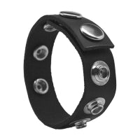 The Leather 5 Snap Cock Ring - Black - Boink Adult Boutique www.boinkmuskoka.com