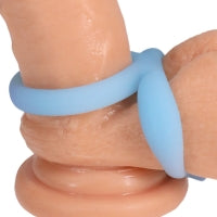 Dual Enhancer Cock Ring - Blue Glow - Boink Adult Boutique www.boinkmuskoka.com