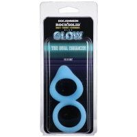 Dual Enhancer Cock Ring - Blue Glow - Boink Adult Boutique www.boinkmuskoka.com