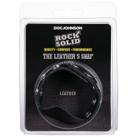 The Leather 5 Snap Cock Ring - Black - Boink Adult Boutique www.boinkmuskoka.com