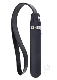 Adam and Eve - Silicone Rechargeable Spank Me Vibe with Slap Strap Flogger - Black - Boink Adult Boutique www.boinkmuskoka.com