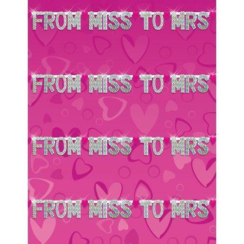 BACHELORETTE PARTY FAVOURS "FROM MISS TO MRS" PARTY BANNER - Boink Adult Boutique www.boinkmuskoka.com