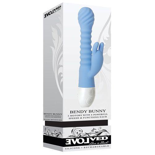 Bendy Bunny - Bendable Silicone rechargeable Vibe - Powder Blue - Boink Adult Boutique www.boinkmuskoka.com