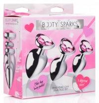 Booty Sparks Pink Heart Gem Anal Plug Set - 3 Plugs - Boink Adult Boutique www.boinkmuskoka.com