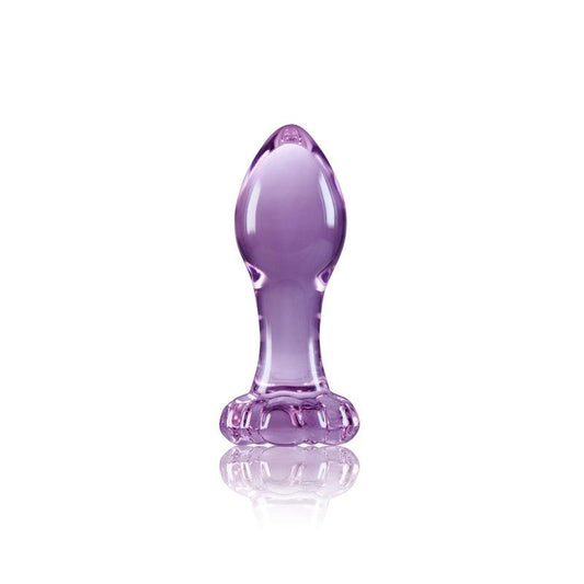 Crystal - Flower Glass Plug - Purple - Boink Adult Boutique www.boinkmuskoka.com