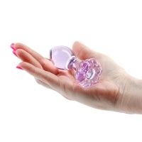 Crystal - Flower Glass Plug - Purple - Boink Adult Boutique www.boinkmuskoka.com