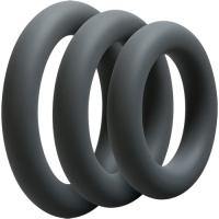 Doc Johnson - OptiMALE - 3 C-ring Set - Thick -Black or Slate - Curbside Pickup Options - Boink Adult Boutique www.boinkmuskoka.com