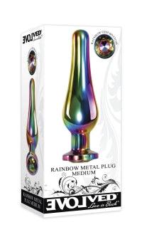 Evolved - Rainbow Metal Plug - 2 Sizes - Boink Adult Boutique www.boinkmuskoka.com