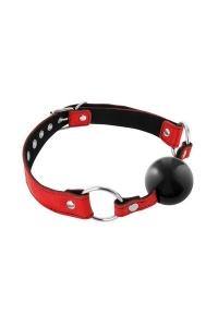 FT Premium Leather Gag with Silicone Ball Red - Boink Adult Boutique  www.boinkmuskoka.com