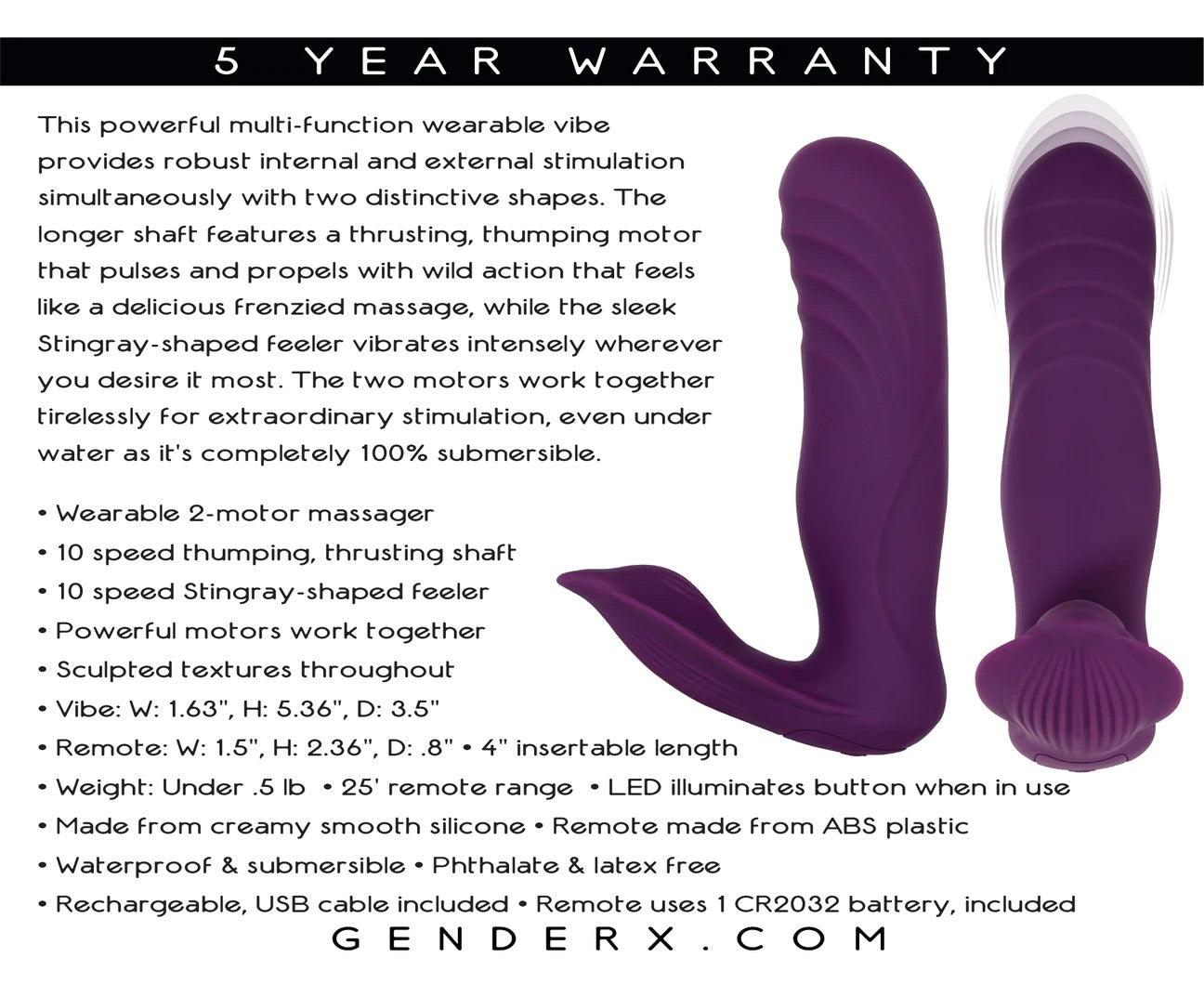 Gender X Velvet Hammer Wearable Vibrator - Boink Adult Boutique www.boinkmuskoka.com