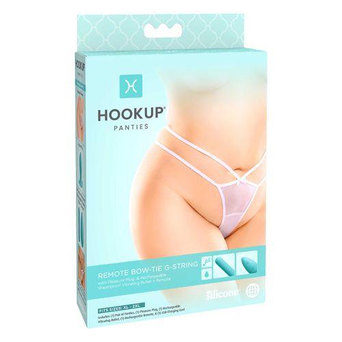 Hookup Panties with Remote - Bow-Tie G-String - White/Blue - 2 Sizes - Boink Adult Boutique www.boinkmuskoka.com