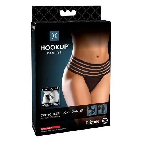 Hookup Plug Backless Love Garter Panties - BLACK FITS S-L - Boink Adult Boutique www.boinkmuskoka.com