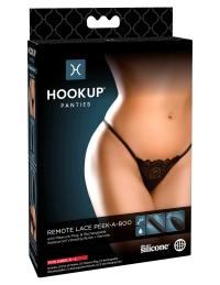 Hookup Vibrating Panties with Remote - Lace Peek-a-Boo - Fits Size S-L Black - Boink Adult Boutique www.boinkmuskoka.com
