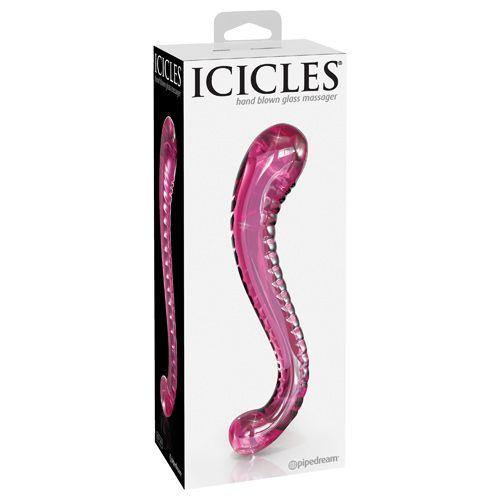 Icicles - No. 69 - 8.25 inch Handcrafted Glass Massager - Pink - Boink Adult Boutique www.boinkmuskoka.com