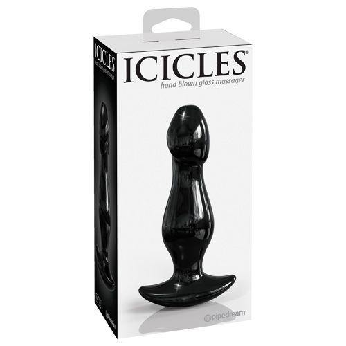 Icicles - No. 71 - 6 inch Handcrafted Glass Anal Probe - Black - Boink Adult Boutique www.boinkmuskoka.com