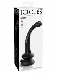 Icicles No. 87 Black - Glass Wand with Suction Base - Boink Adult Boutique www.boinkmuskoka.com