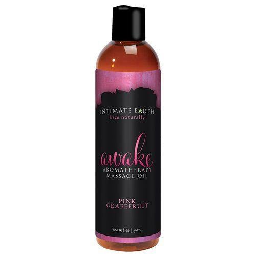 Intimate Earth - Awake Aromatherapy Massage Oil - Pink Grapefruit and Black Pepper - Boink Adult Boutique www.boinkmuskoka.com
