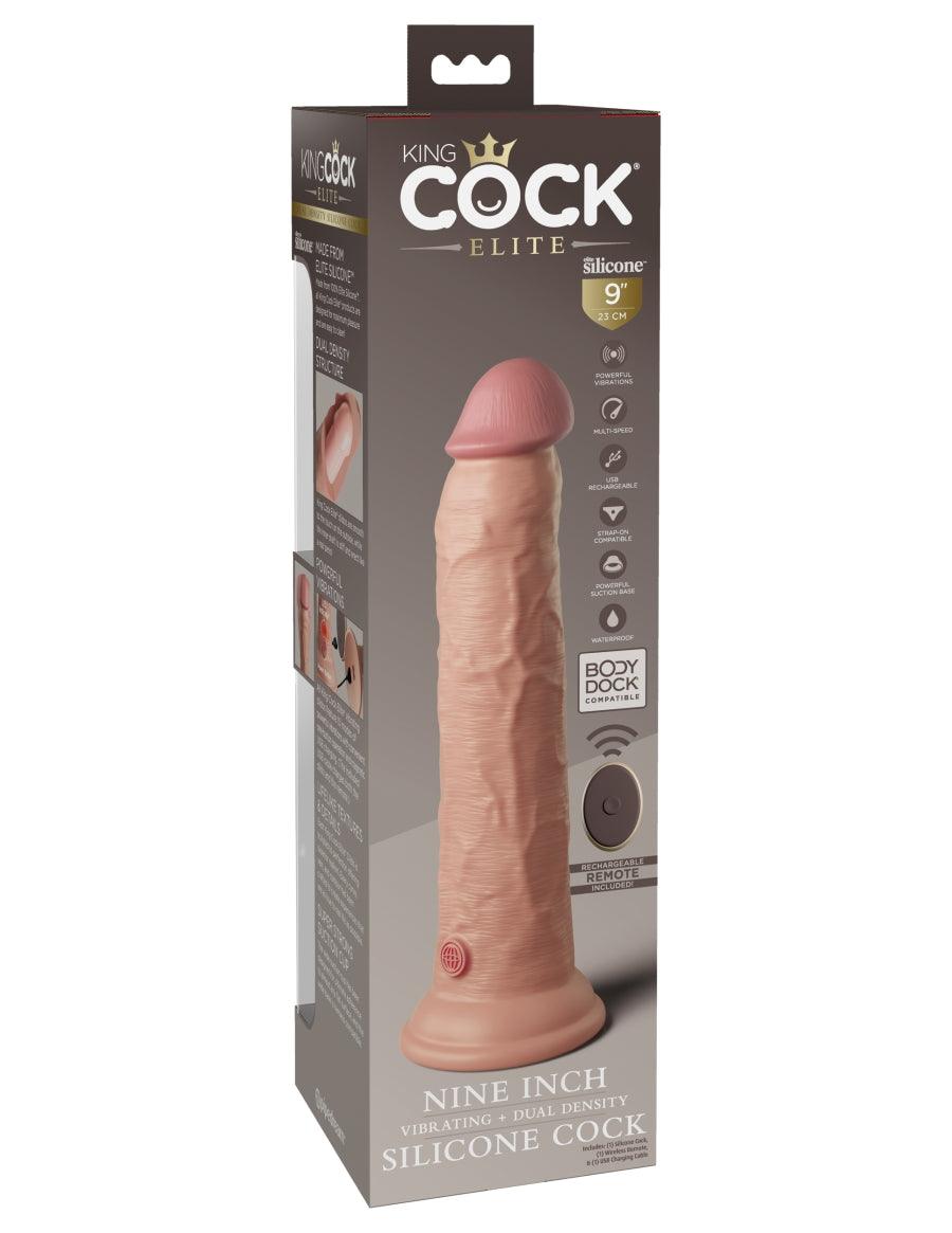 King Cock Elite Dual Density Vibrating Silicone Cock - Multiple Sizes and Colours - Boink Adult Boutique www.boinkmuskoka.com