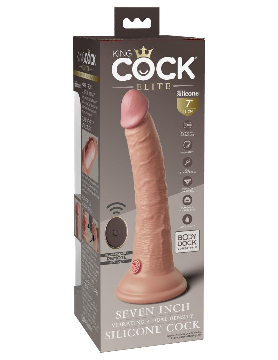 King Cock Elite Dual Density Vibrating Silicone Cock - Multiple Sizes and Colours - Boink Adult Boutique www.boinkmuskoka.com