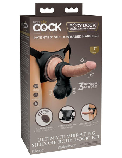 King Cock Elite Ultimate Vibrating Silicone Body Dock Kit with Remote - Boink Adult Boutique www.boinkmuskoka.com