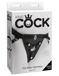King Cock - Fit Rite Harness w/ 3 O-Rings & 4-way adjustable Straps - Boink Adult Boutique www.boinkmuskoka.com