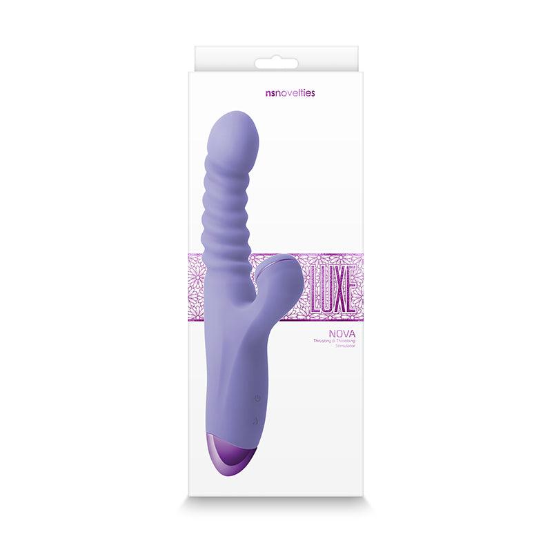 Luxe - Nova - Thrusting Clitoral Stimulator Vibrator - Purple - Boink Adult Boutique www.boinkmuskoka.com