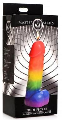 Master Series Pride Pecker Rainbow Drip Candle - Boink Adult Boutique www.boinkmuskoka.com