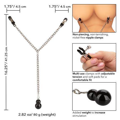 Nipple Play Weighted Dual Tier Nipple Clamps - Boink Adult Boutique www.boinkmuskoka.com