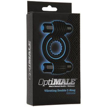 OptiMALE Vibrating Double C-Ring - Black - Boink Adult Boutique www.boinkmuskoka.com