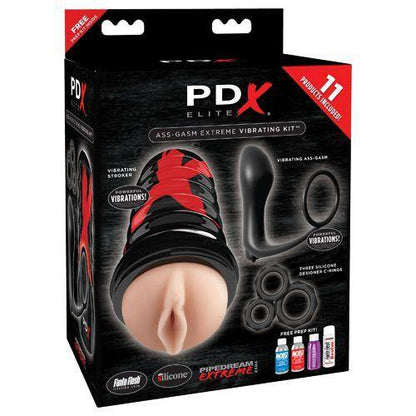 PDX Elite Ass-Gasm Extreme Probe and Vibrating Stroker Kit - Black - Boink Adult Boutique www.boinkmuskoka.com